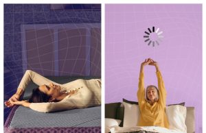 Purple Review: The Science-Backed Mattress Built for Pressure-Free Comfort Couple relaxing on a Purple mattress in a bright modern bedroom